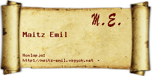 Maitz Emil névjegykártya